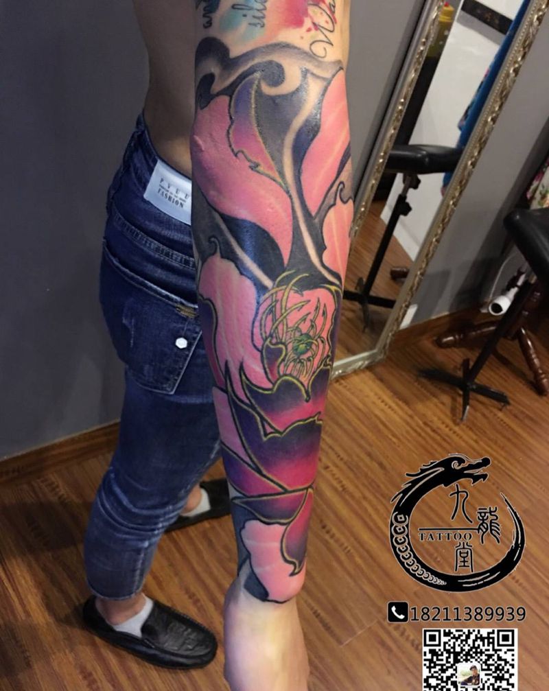 新传统半臂纹身图片