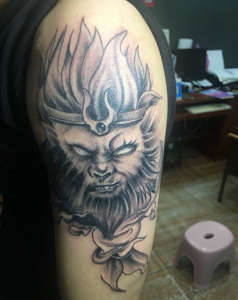 猴子纹身图片_手臂纹身图案