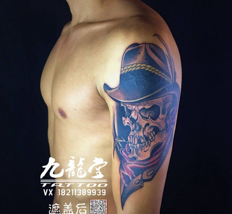欧美图遮盖纹身图片_欧美写实New School纹身图案