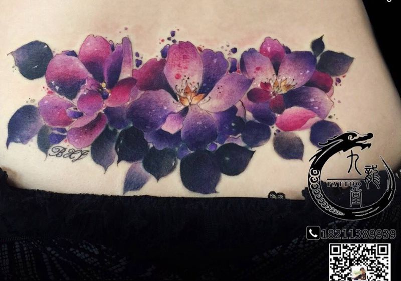 剖腹产疤痕遮盖纹身图片