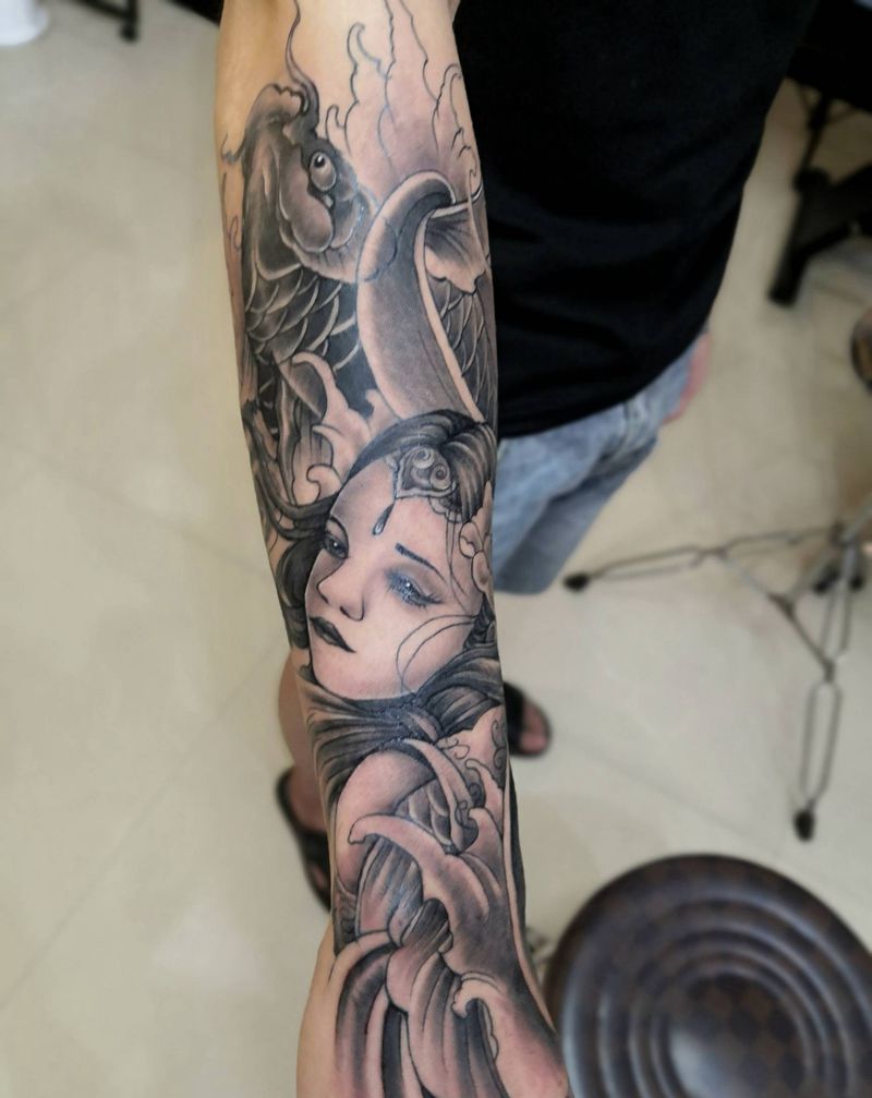 艺妓。纹身图片_新传统纹身图案