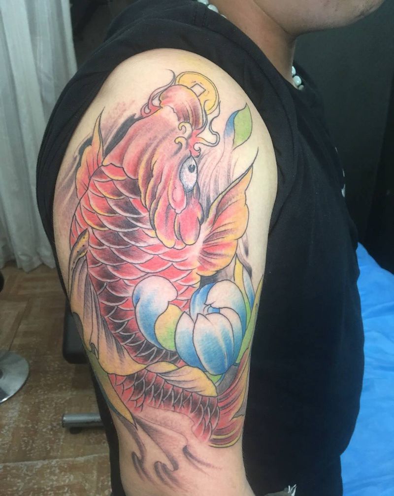 招财鲤鱼纹身图片