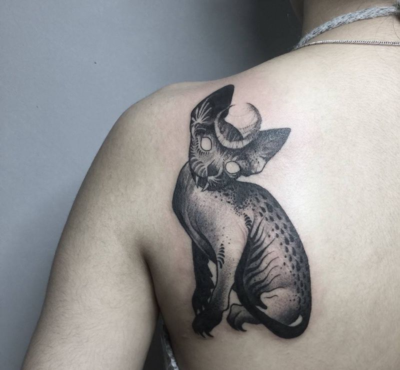 cat纹身图片