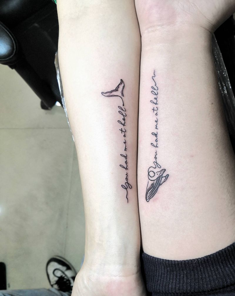 情侣款纹身图片_手臂纹身图案