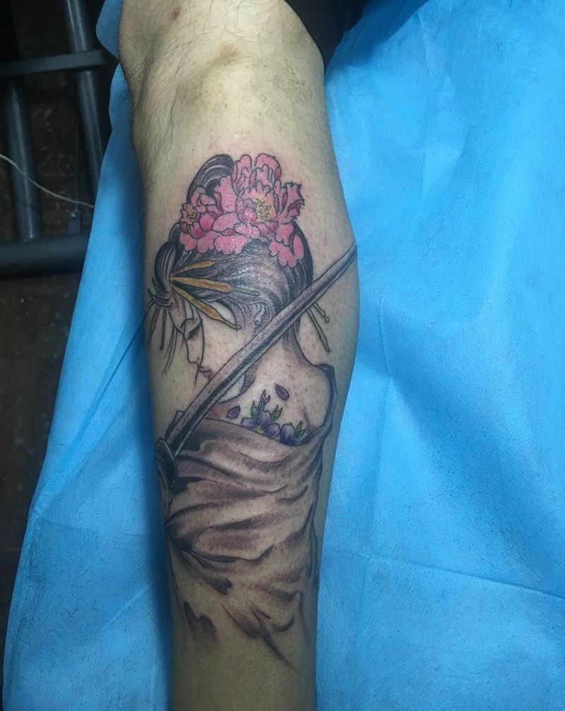 女武士纹身图片