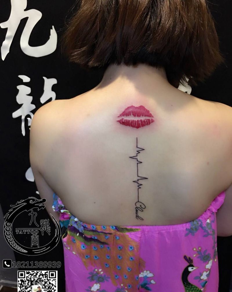 唇印纹身图片