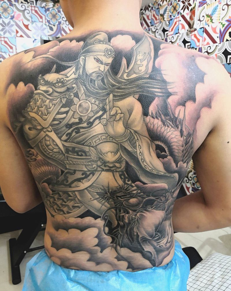 关公。纹身图片_背部老传统纹身图案