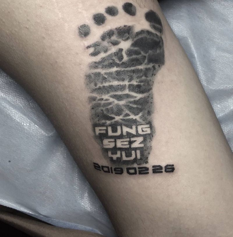 脚印纹身图片