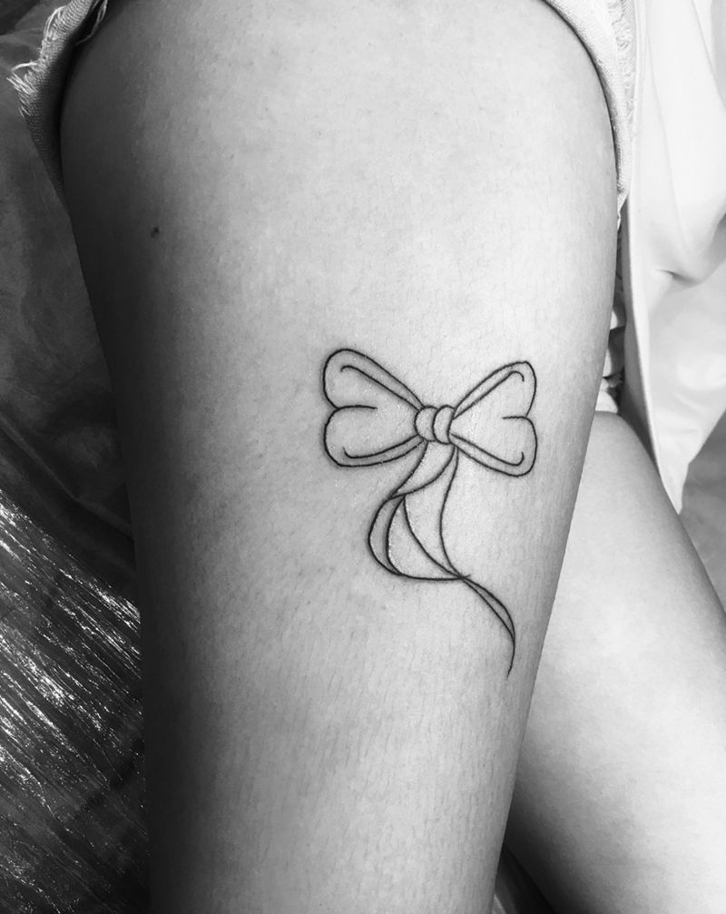 蝴蝶结纹身图片