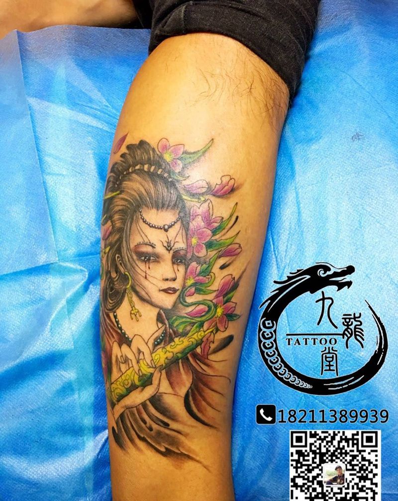艺妓纹身图片