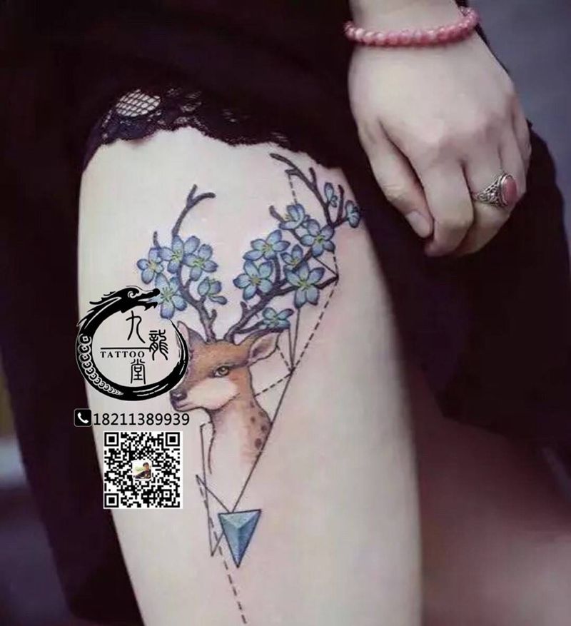 鹿纹身图片