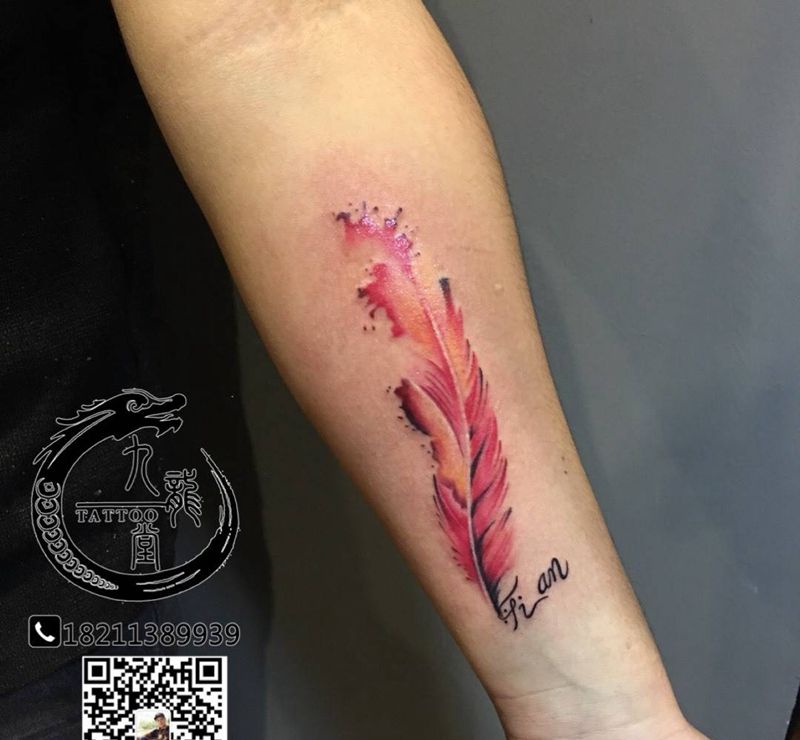 羽毛纹身图片