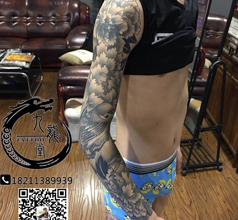 花臂遮盖恢复后纹身图片