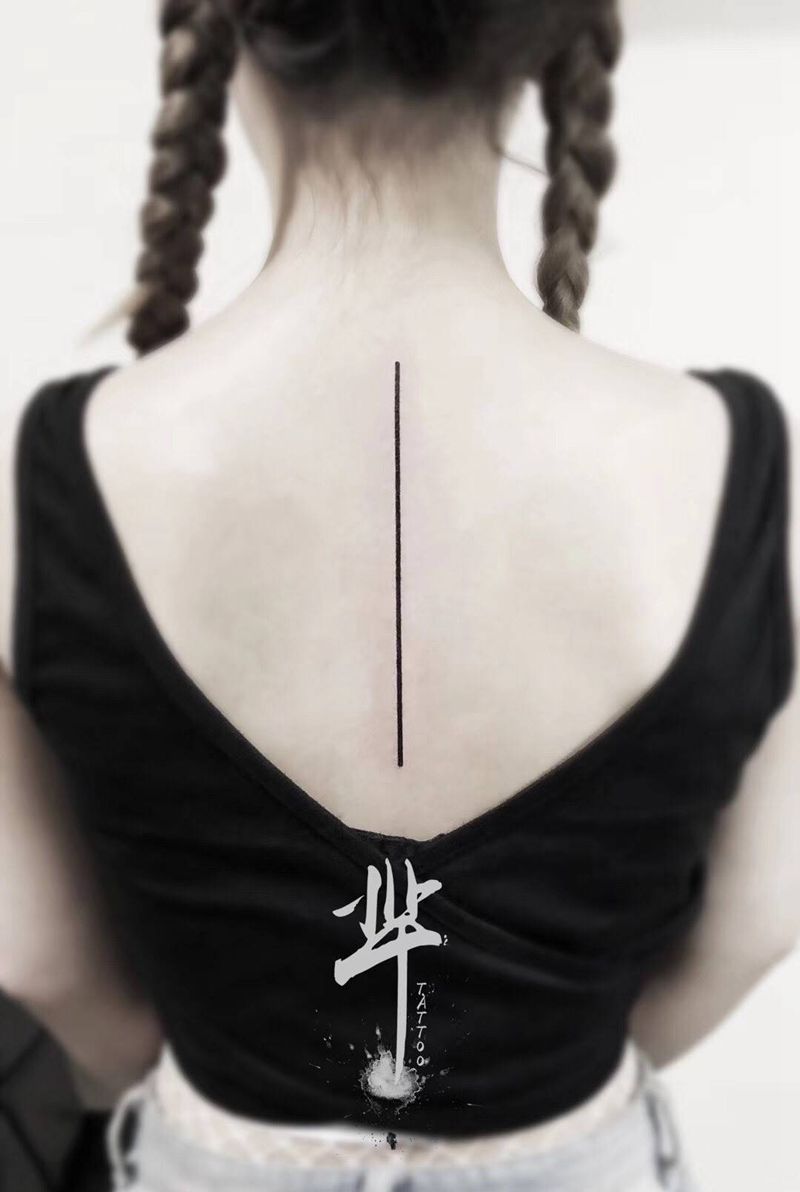 直线纹身图片