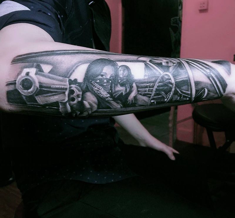 匪徒写实风格纹身图片