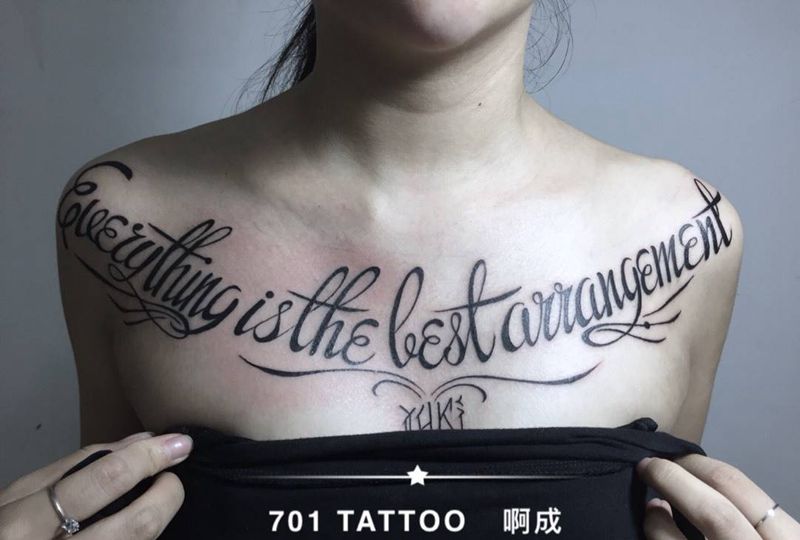 原创简约花体纹身图片