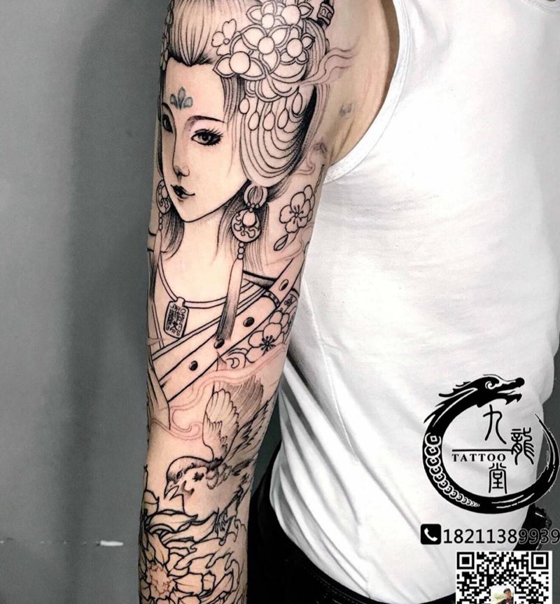 艺妓纹身图片