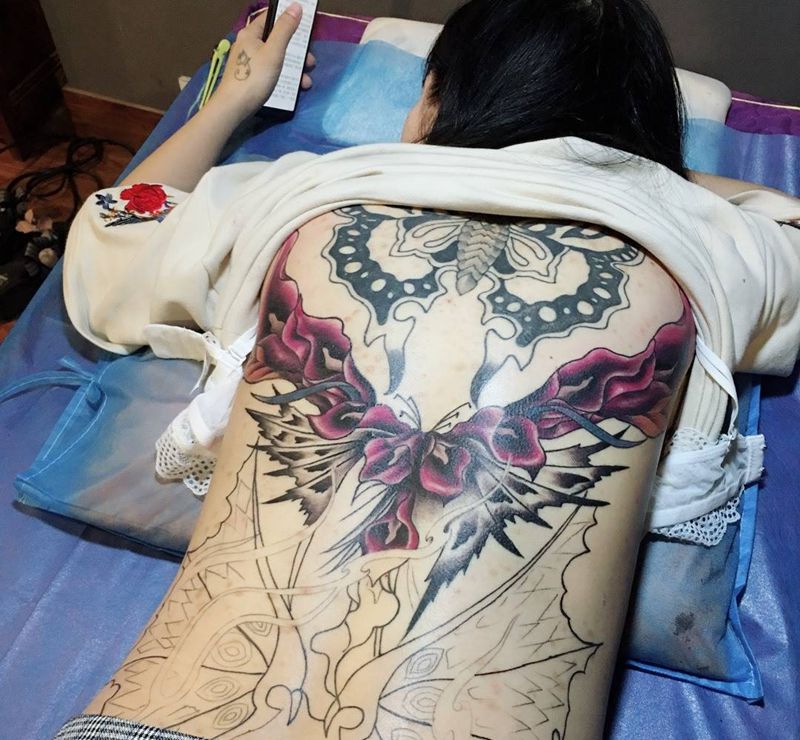 遮盖胎记未完纹身图片