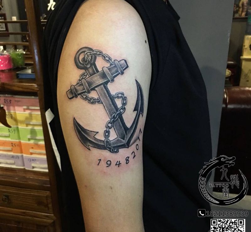 船锚纹身图片