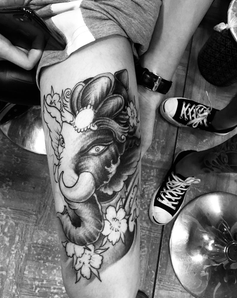 象神，未完纹身图片