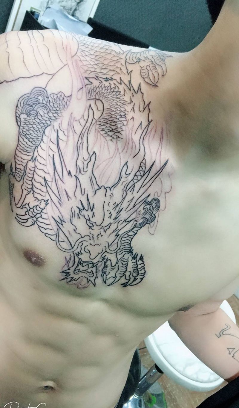 过肩龙纹身图片