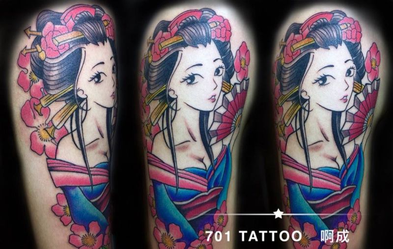 艺姬纹身图片