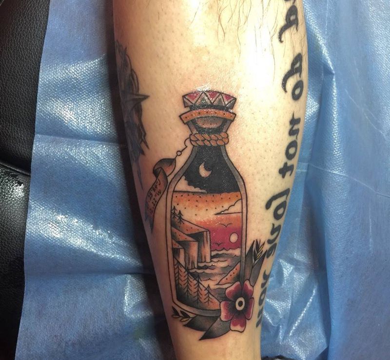 漂流瓶纹身图片