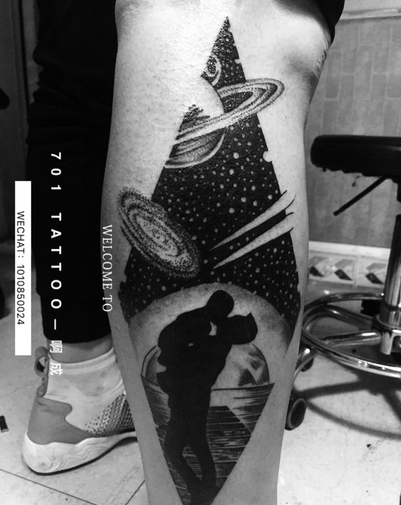 父子剪影纹身纹身图片