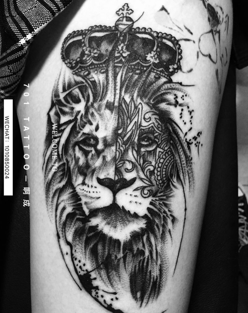 狮子纹身图片