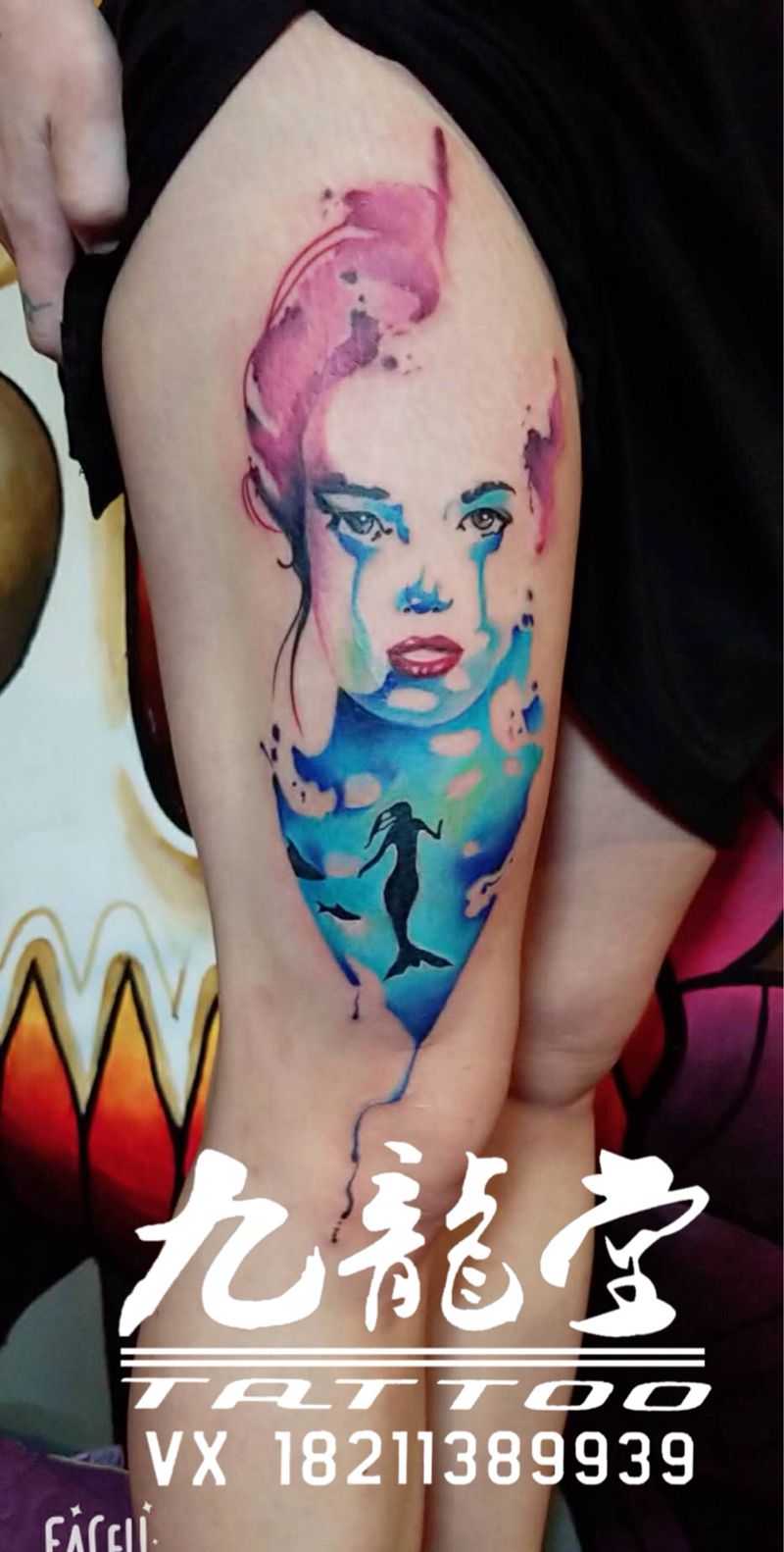 水墨人物纹身图片