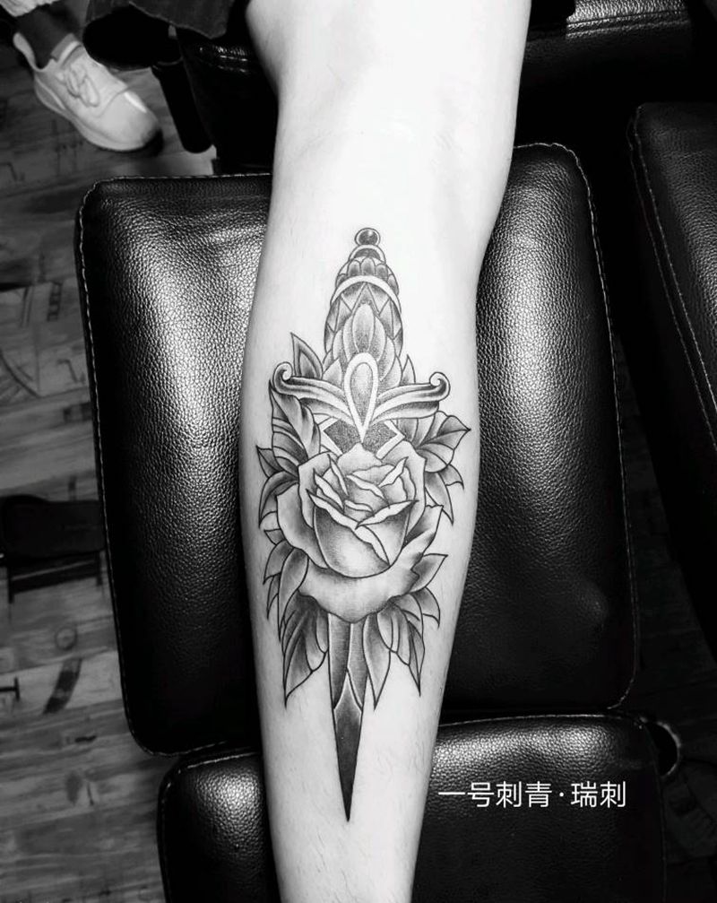 私人订制纹身图片_腿部纹身图案