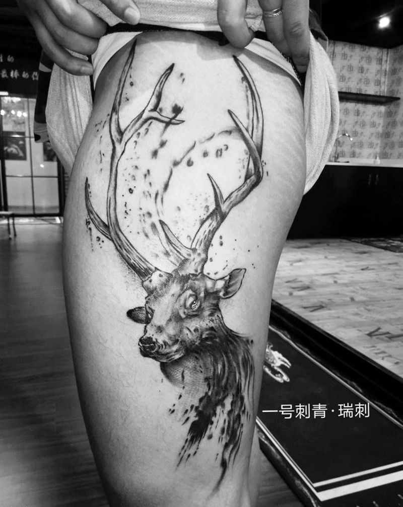 私人订制纹身图片_腿部纹身图案