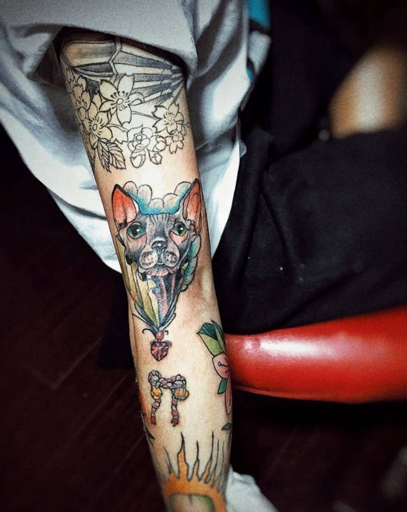 欧美风格花臂未完成纹身图片_成品手臂欧美肖像动物纹身图案