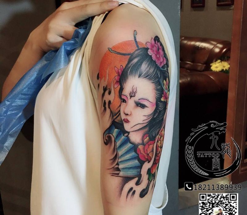 艺妓纹身图片