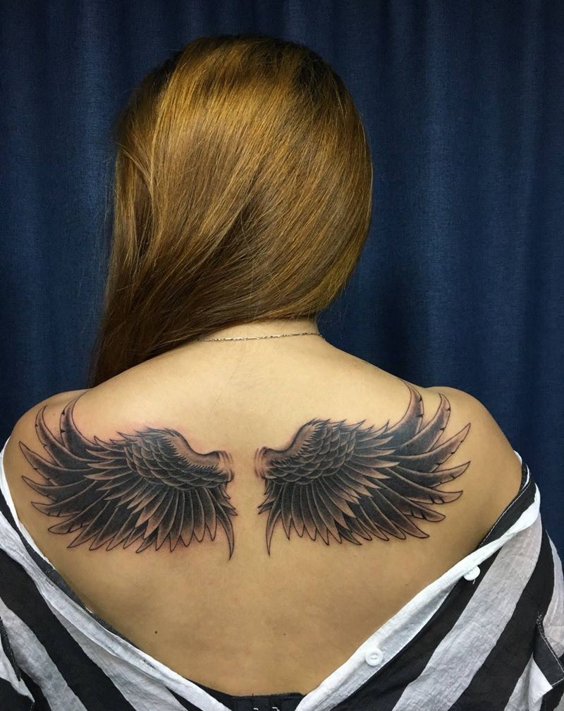 翅膀纹身图片