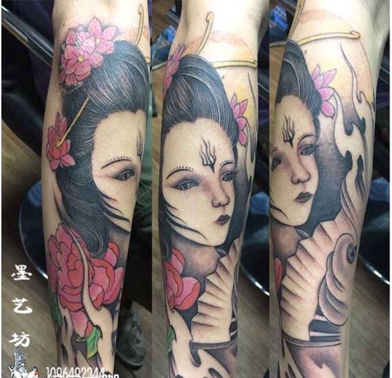 艺妓纹身图片