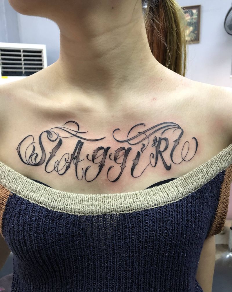 花体纹身图片_胸部纹身图案