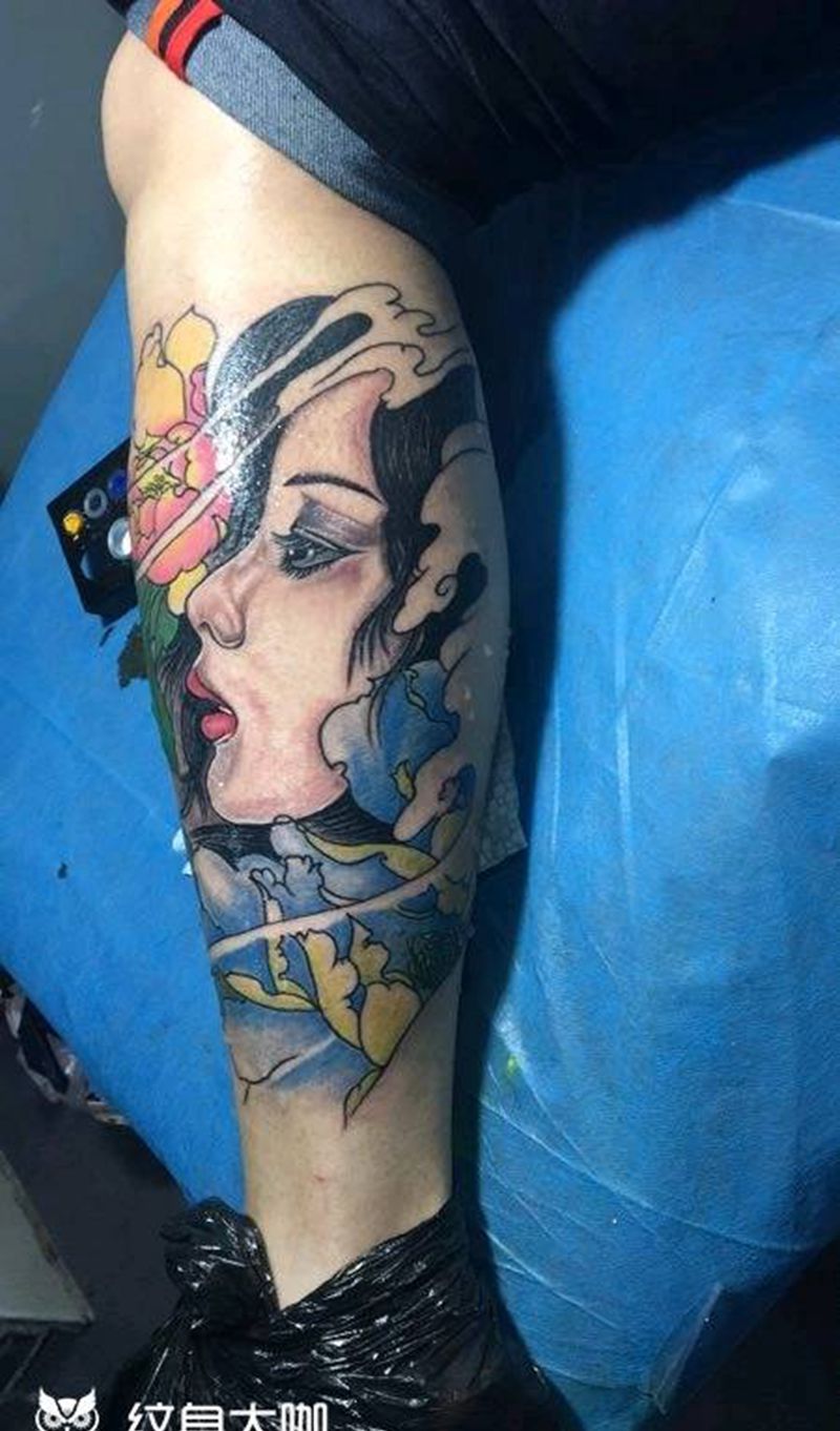 会龙堂纹艺艺妓作品纹身图片