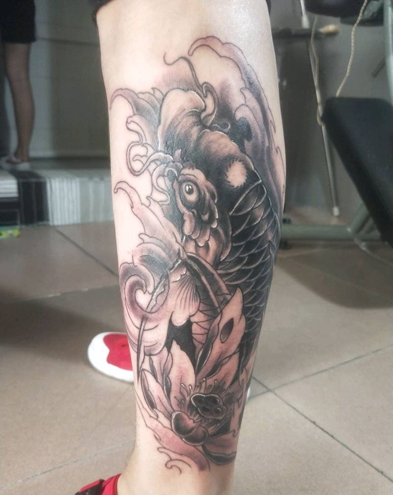 鲤鱼。纹身图片