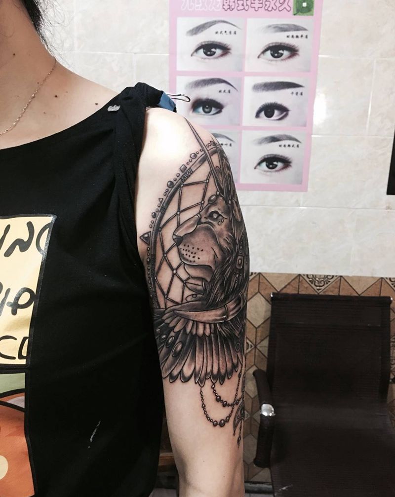覆盖图  狮子头纹身图片