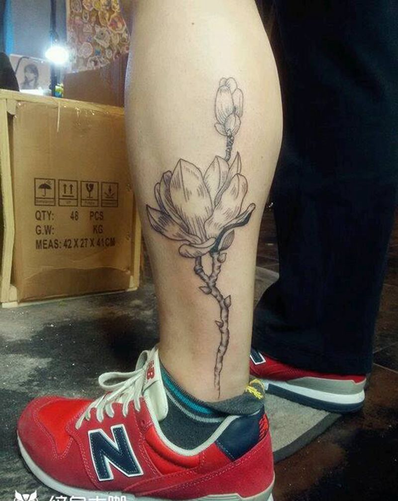 线条花。纹身图片