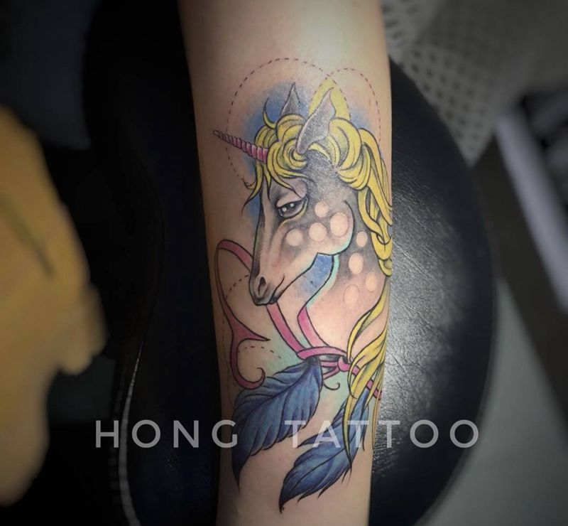 独角兽纹身图片