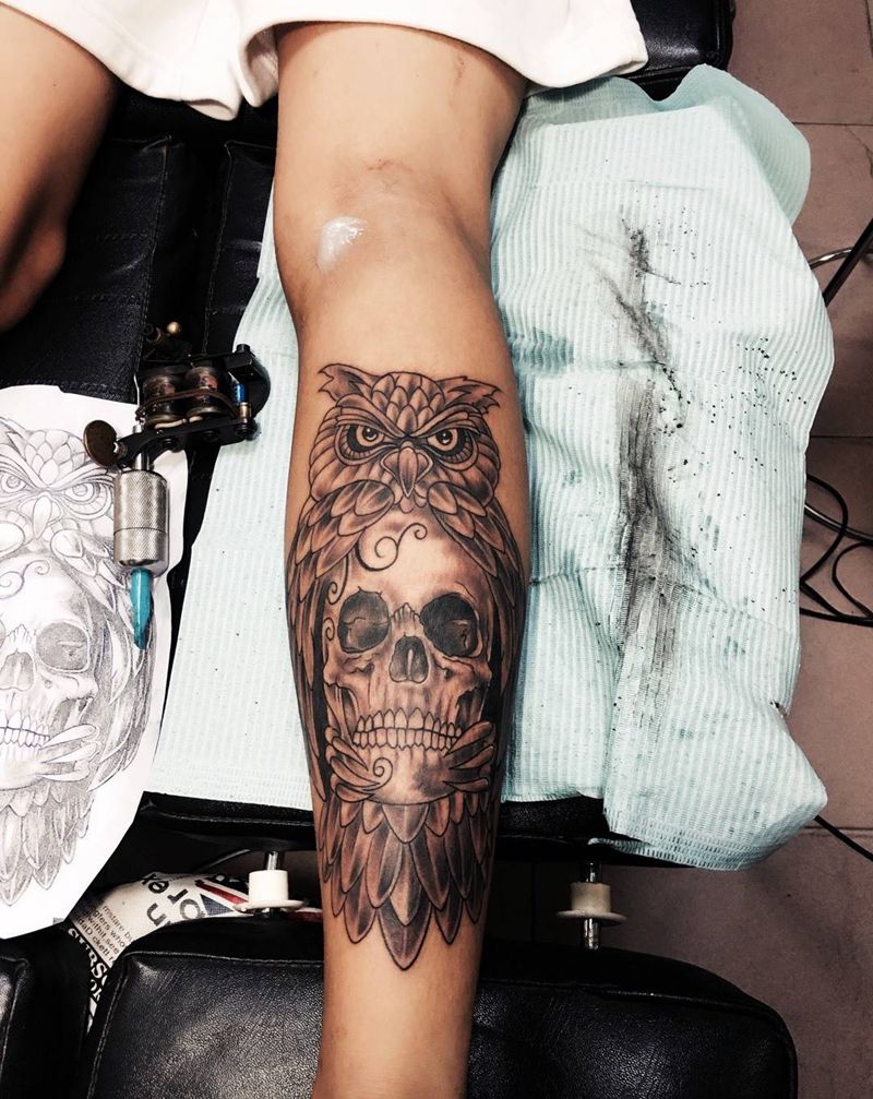 猫头鹰纹身图片