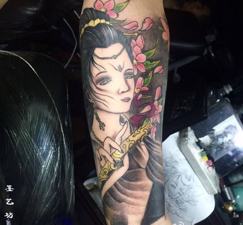 艺妓纹身图片