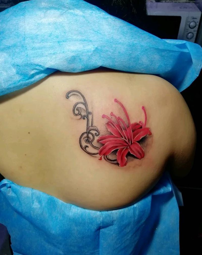 分享一组彼岸花纹身图片_新传统纹身图案