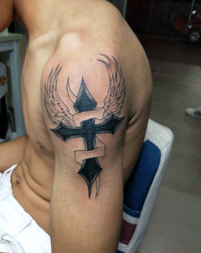 十字架信仰。纹身图片