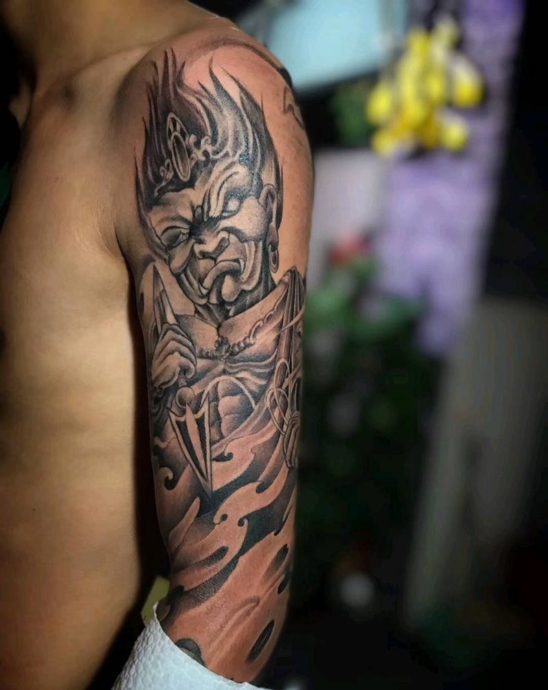 不动明王纹身图片_新传统纹身图案