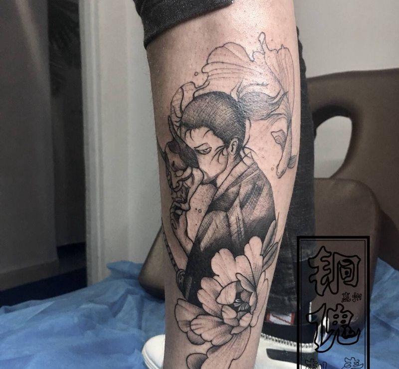 小清新风格武士纹身图片