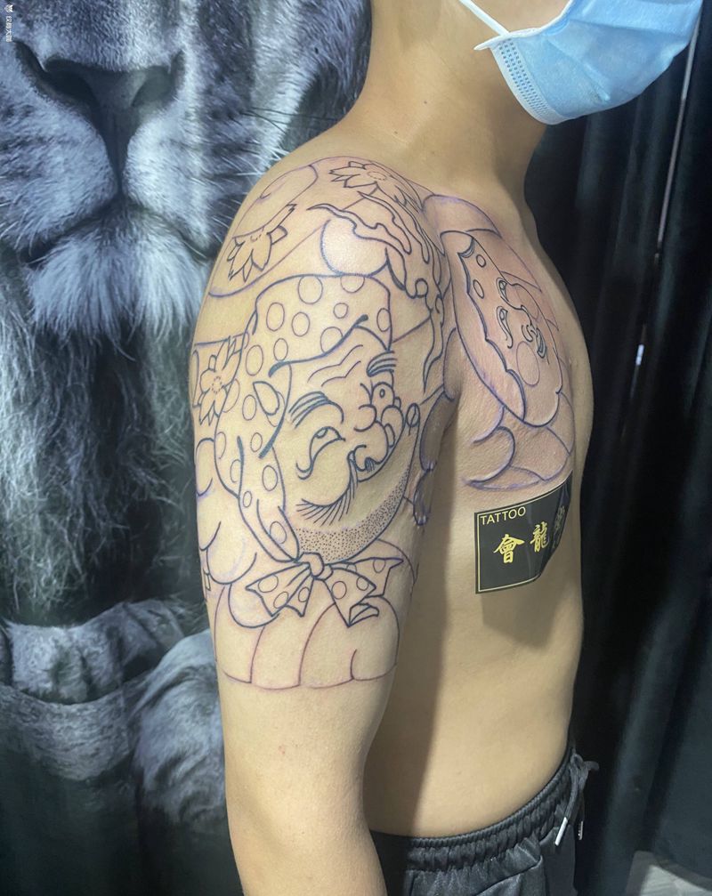 老传统纹身图片_手臂胸部老传统纹身图案