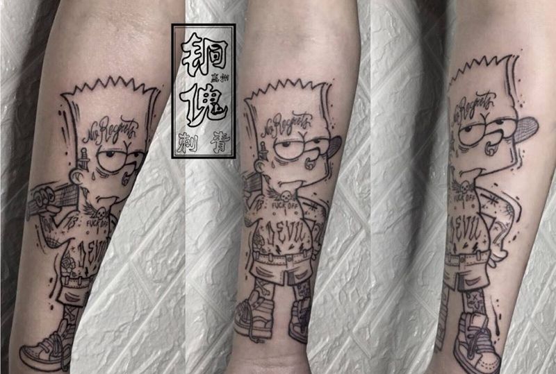 帅气辛普森纹身图片